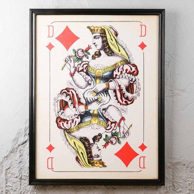 Картина-принт Бубновая Дама Cards Dame Diamonds