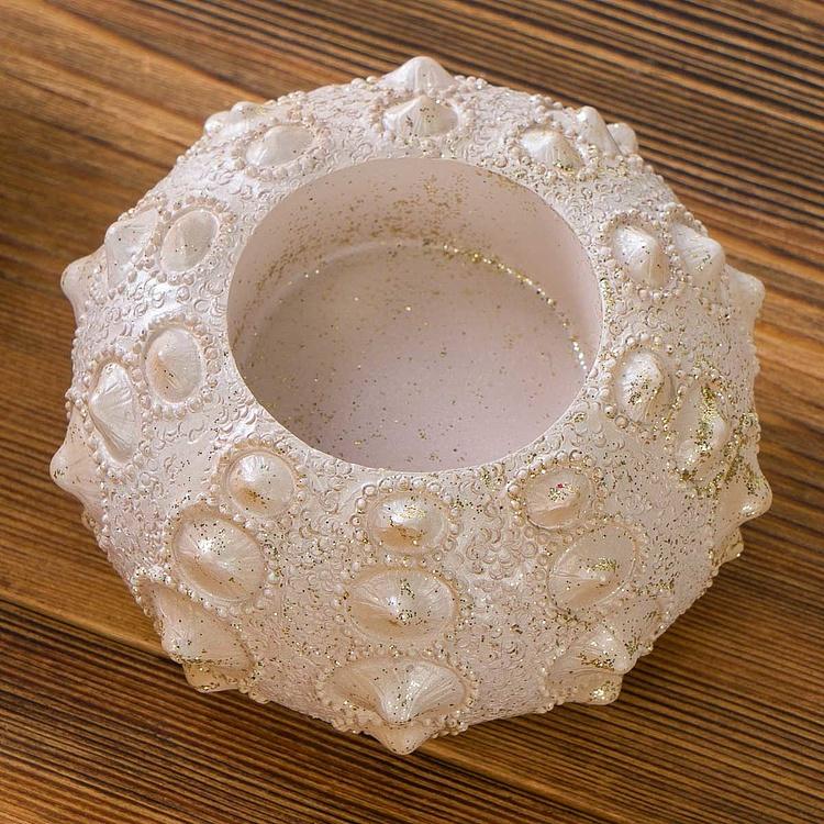 Набор из двух подсвечников Морские ежи Set Of 2 Sea Urchin Votive Holder White Pink