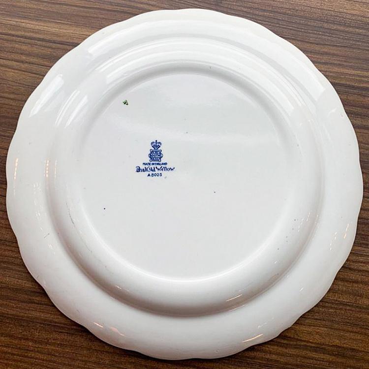 Винтажная тарелка белая с голубым мотивом 16, L Vintage Plate Blue White Large 16