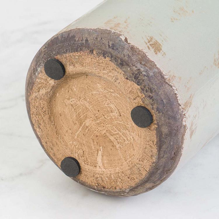 Высокая салатовая керамическая ваза Бутыль Bottle Vase Verdigris High