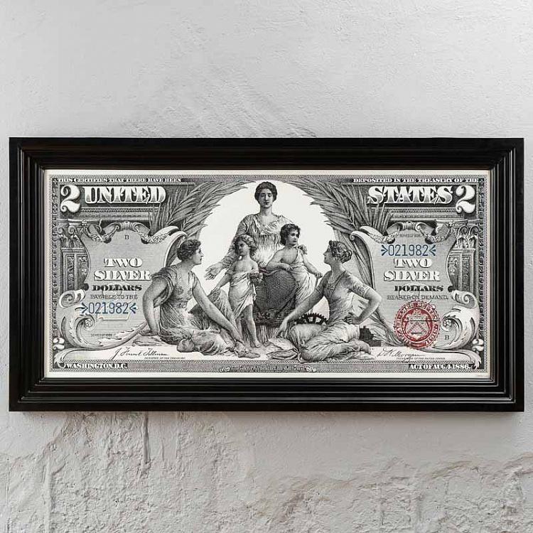 Картина-принт Серебряный сертификат Науки Silver Certificate Science Art
