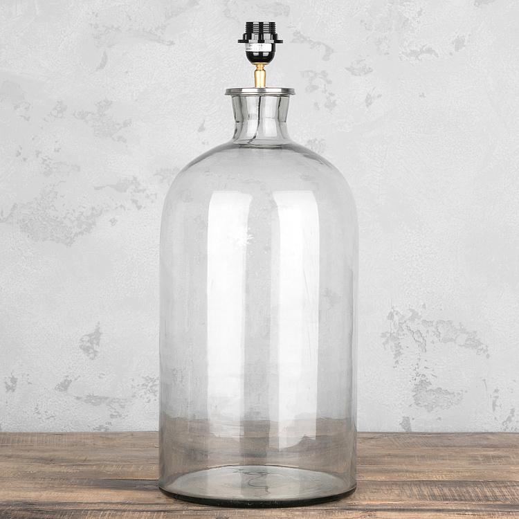 Настольная лампа Бутыль с абажуром цвета Винтаж на золоте Table Lamp Bottle In Clear Glass With Shade Vintage Way On Gold