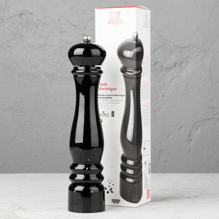 Электрическая мельница для перца Париж, чёрный лак Paris Electric Pepper Mill Black Gloss