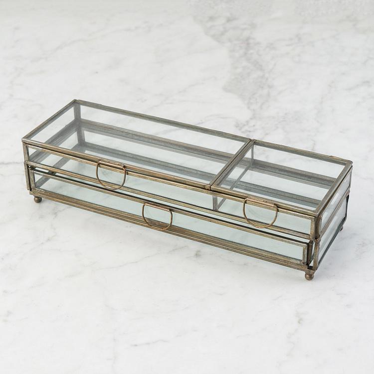 Шкатулка для украшений с тремя отделениями и двумя полками Jewelry Box 2 Shelves And 3 Compartments