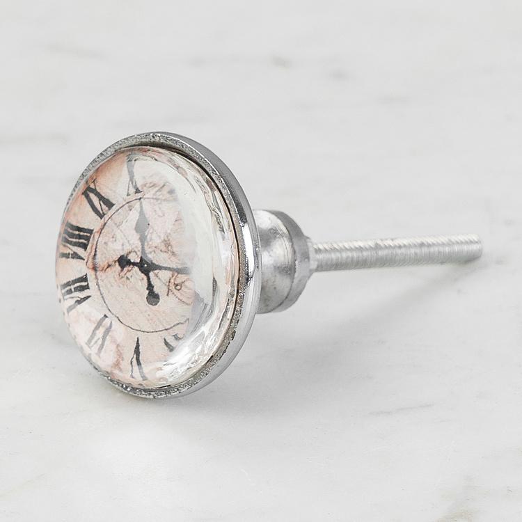 Мебельная ручка Винтажные часы Vintage Clock Metal Glass Knob