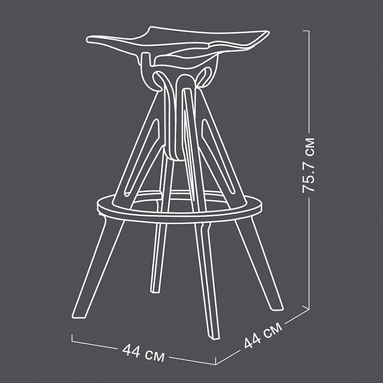 Бежевый высокий барный стул Бык Bull Barstool High Natural/Black