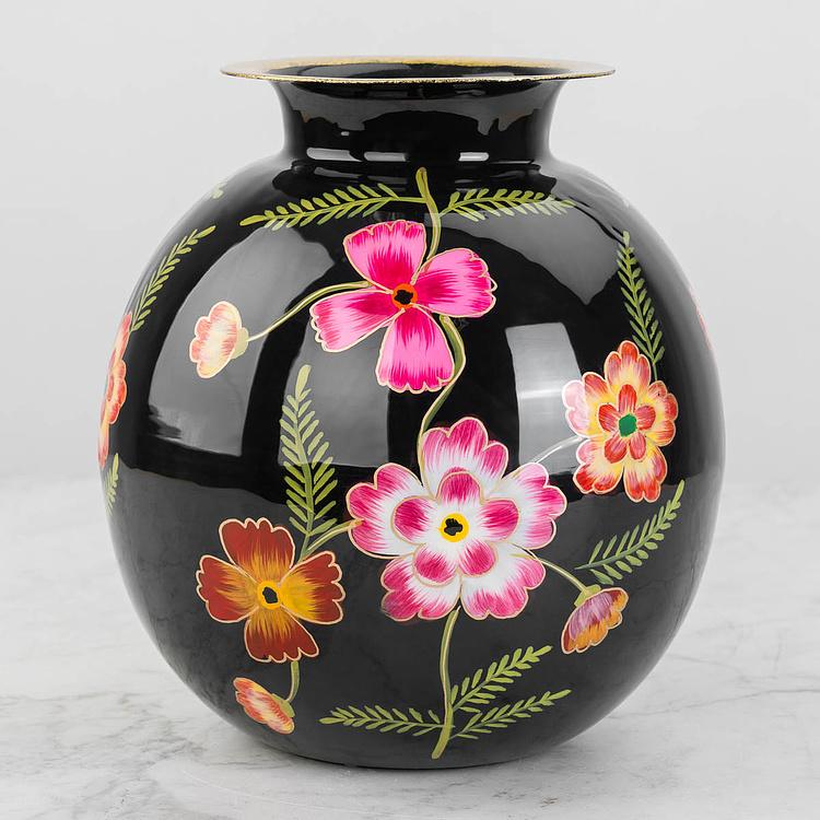 Ваза Лореа с цветами и ручной росписью Metal Vase Lorea Hand Painted