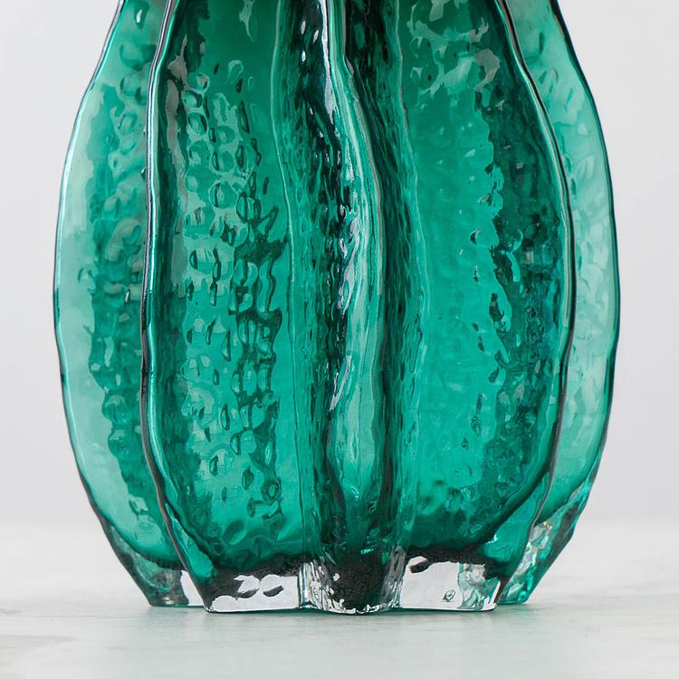 Зелёная ваза Карамбола, S Carambola Shape Coral Green Glass Vase Small