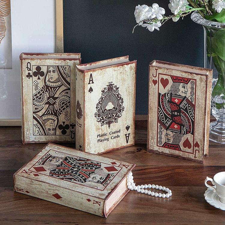 Набор из четырёх шкатулок Игральные карты Set Of 4 Book Boxes Ace Playing Cards