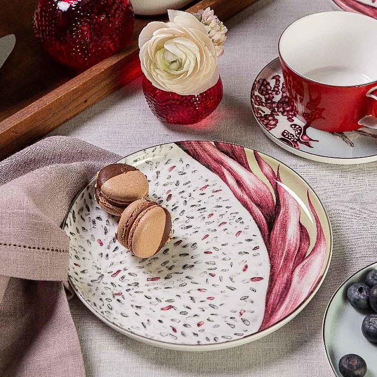 Жёлтая десертная тарелка с дрэгон фрут Экзо Exo Dessert Plate Dragon Fruit Yellow