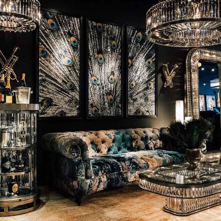 Панорамная картина-принт Хвост Павлина цветная, правая часть Animal Peacock Color 3 Right