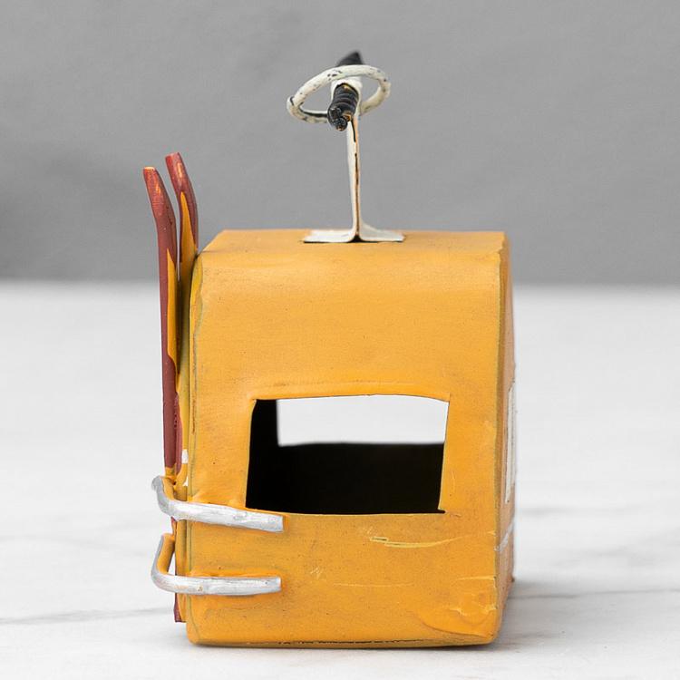 Подвесное украшение Жёлтый фуникулёр Hanging Yellow Cable Car 8 cm