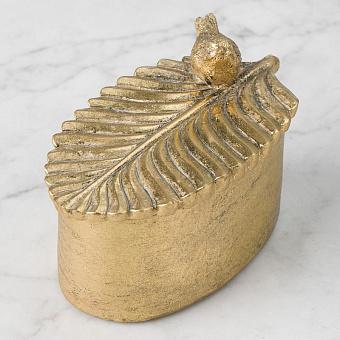 Oval Box With Bird On Leaf Lid
