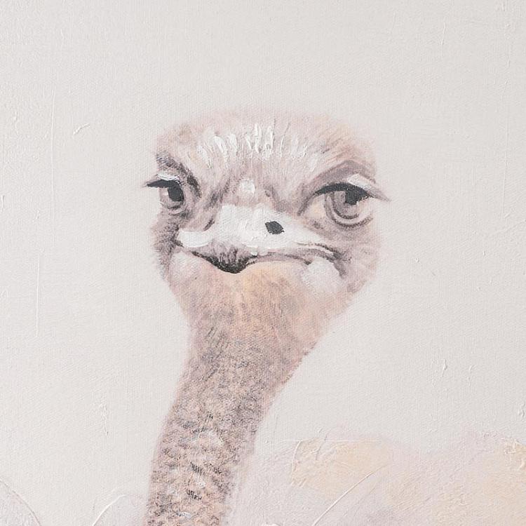 Картина акрилом на холсте Милые страусы Canvas Acrylic Painting Lovely Ostriches