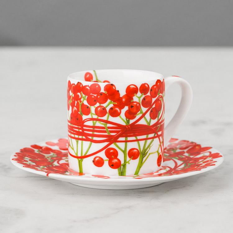 Кофейная пара Красная нить ягоды Fil Rouge Bacche Coffee Cup And Saucer