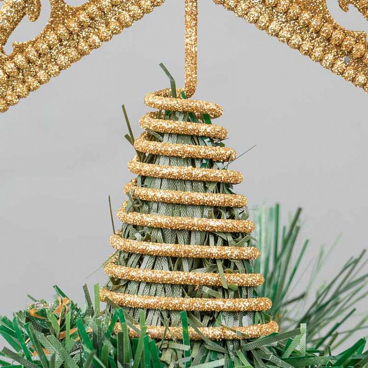 Верхушка на ёлку Звезда с блёстками филигрань Glitter Filigree Star Tree Topper Gold 26,5 cm