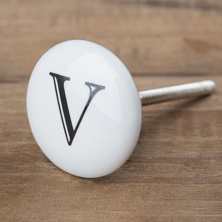 Мебельная ручка-кнопка Алфавит V Alphabet Knob V