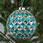 Ёлочная игрушка Multifaceted Ball Blue With Silver 10 cm