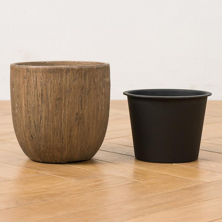 Кашпо-чаша Эффектори светлый дуб, S Effectory Wood Bowl Pot Light Oak Small