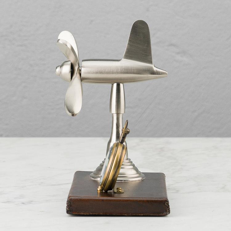 Настольные часы с пропеллером на подставке Propeller Desk Clock On Leather Stand