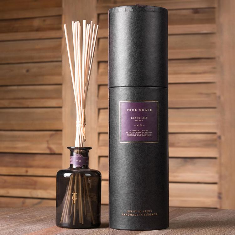 Аромадиффузор набор (палочки, жидкость, бутылочка) Чёрная лилия, 250 мл Small Reed Diffuser Black Lily 250 ml