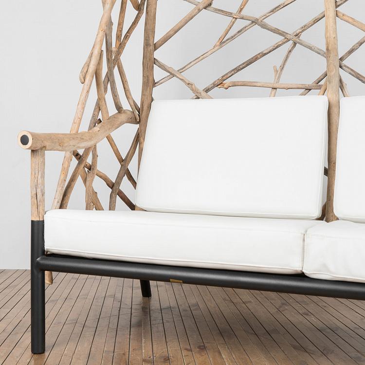 Двухместный диван Аутлайн c подушками F243G Outline Driftwood 2 Seater Wing Chair With Cushions