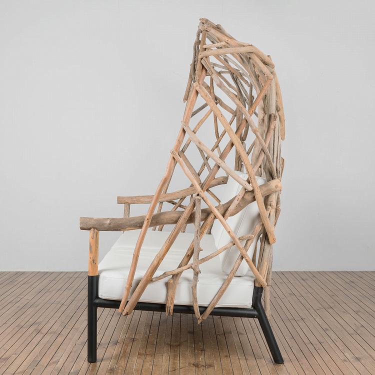 Двухместный диван Аутлайн c подушками F243G Outline Driftwood 2 Seater Wing Chair With Cushions