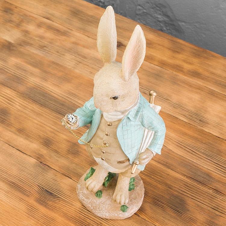 Новогодняя фигурка Опаздывающий кролик Too Late Rabbit Cream Blue 41 cm