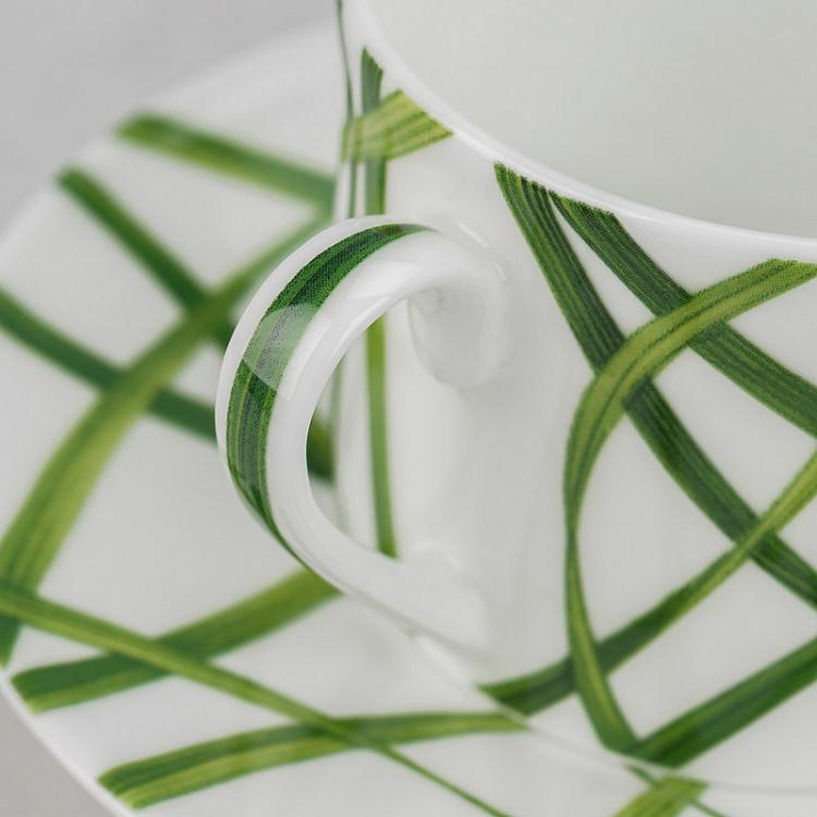 Чайная пара Зелёная жизнь Life In Green Tea Cup And Saucer