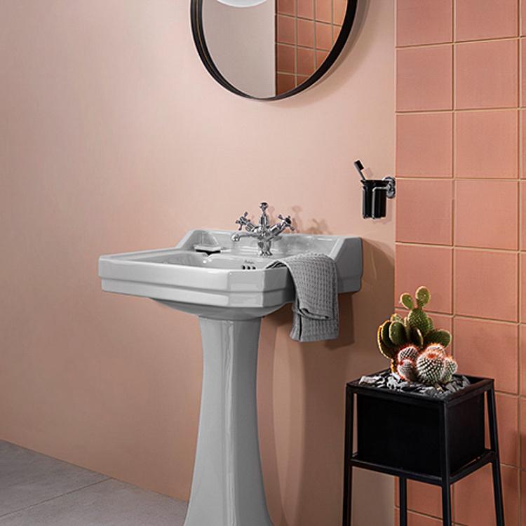 Настенный чёрный стакан для зубных щёток в подставке цвета хром Tumbler Holder Chrome And Black