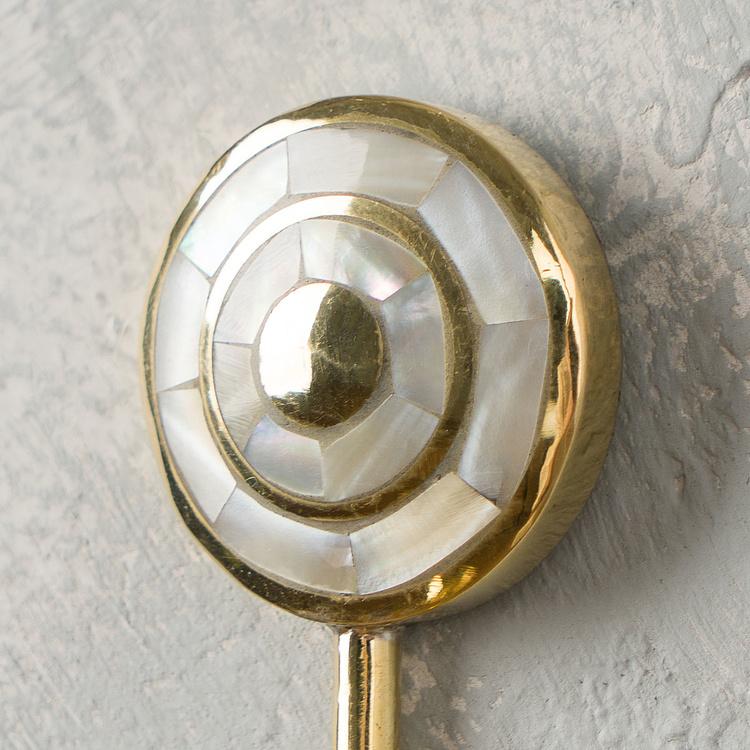Крючок с латунными кругами и перламутровой инкрустацией Brass Circles Pearl Inlay Hook