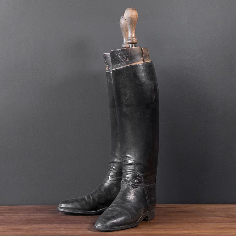 Винтажные сапоги для верховой езды 3 Vintage Black Riding Boots With Shoe Lasts 3