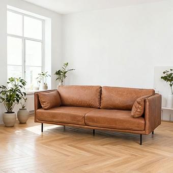 Трёхместный диван Rome 3 Seater натуральная кожа Chestnut Tan