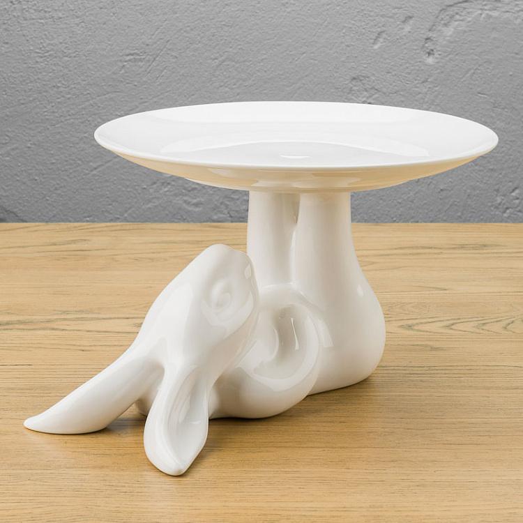 Сервировочная подставка-тортовница Кролик, L Decorative Plate Rabbit Large