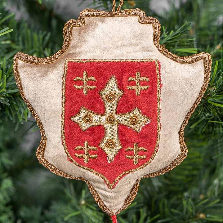 Новогодняя подвеска Мальтийский крест Velvet Pendant Maltese Cross 15 cm