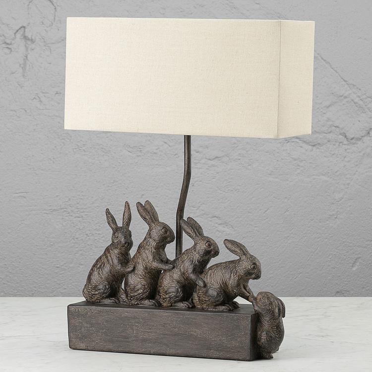 Настольная лампа с абажуром Маленькие зайцы Small Rabbits Table Lamp With Shade