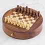 Шахматы Chess Game In Round Wooden Box
