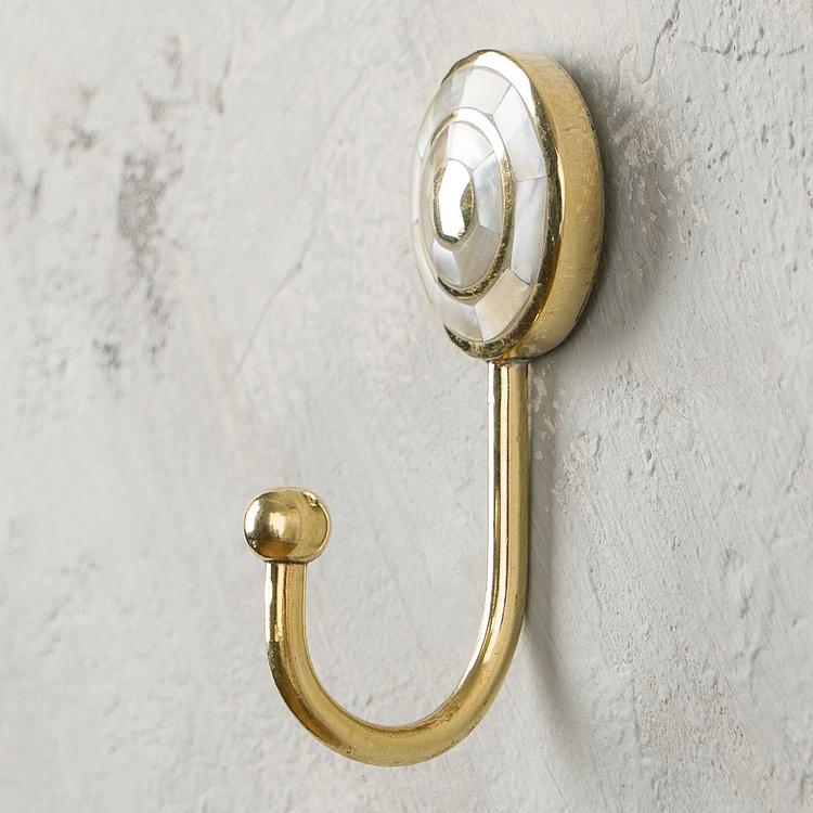 Крючок с латунными кругами и перламутровой инкрустацией Brass Circles Pearl Inlay Hook
