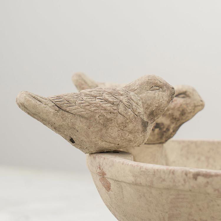 Чаша на подставке Птицы Bird Bath On Feet Grey