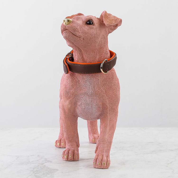 Статуэтка Собака Чарли в ошейнике Dog Charlie With Collar Pink