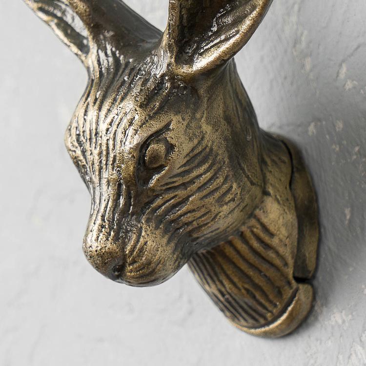 Двухрожковый винтажный крючок Голова кролика Antique Rabbit Head Hook