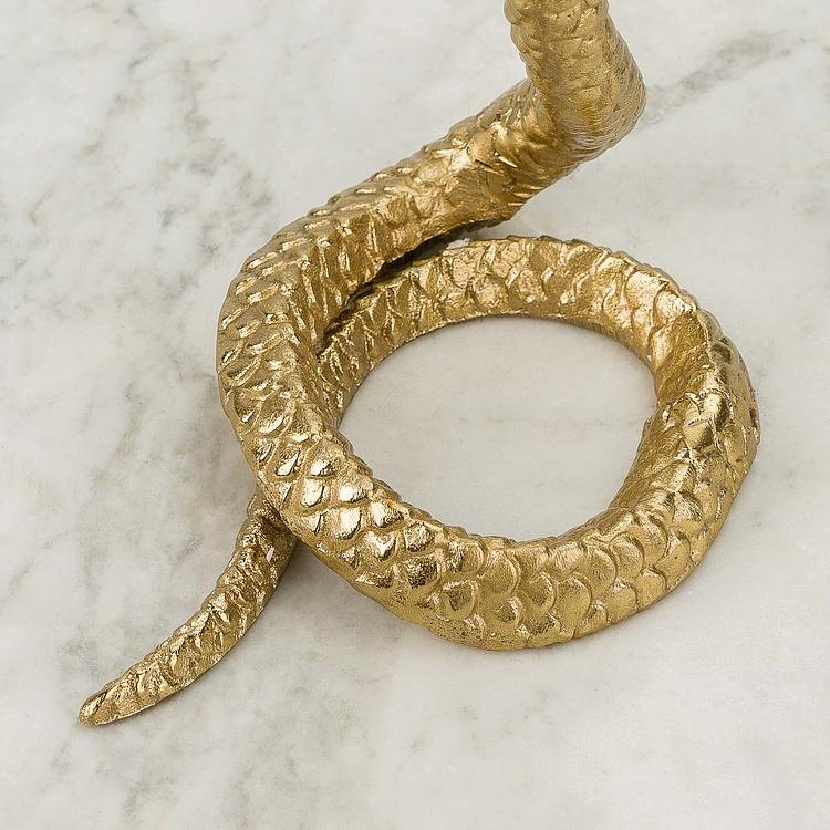 Золотой подсвечник Змея Snake Candle Holder Gold