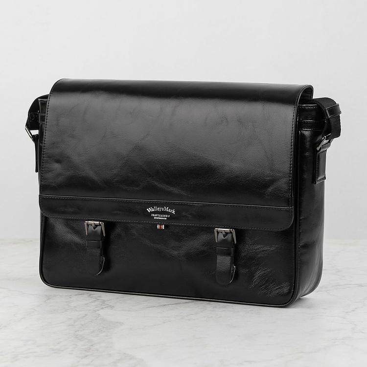 Кожаная мужская сумка-портфель Мессенджер Satchel Messenger Bag