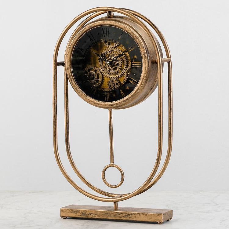 Настольные часы Индастриал Ретро с шестерёнками Industrial Retro Table Clock With Gears