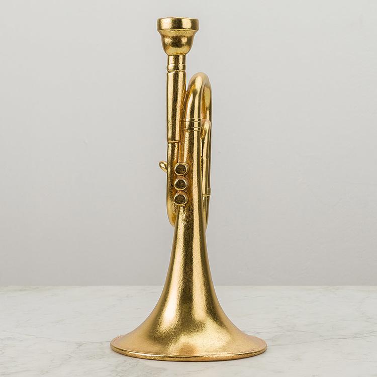 Подсвечник Труба Trumpet Candle Holder Gold