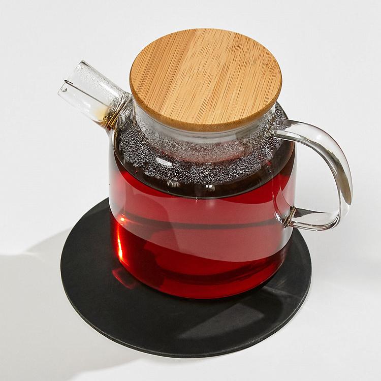 Набор из пяти круглых подставок под стаканы и чайник Нуар Олд Set Of 5 Round Coasters Noire Old