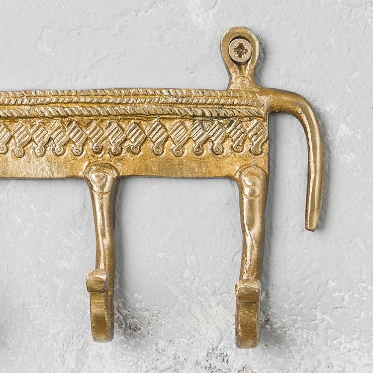 Ключница с четырьмя крючками Верблюд Camel Solid Brass Keys Rack 4 Hooks