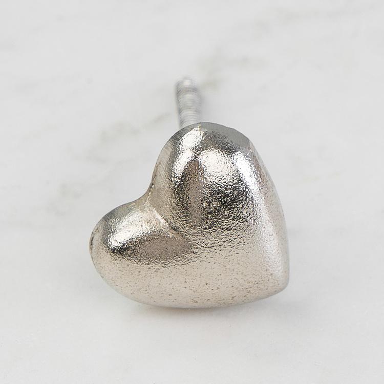Мебельная ручка Серебряное сердце Heart Knob Silver
