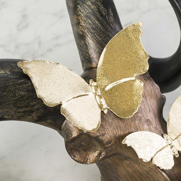 Ram Skull With Butterflies