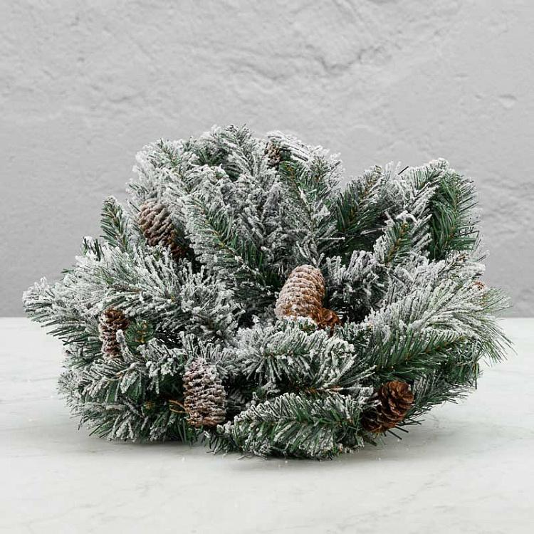 Новогоднее украшение с подсветкой Снег на ёлке, S 35 Led Light Flock Pine Snowflake Battery Operated 40 cm